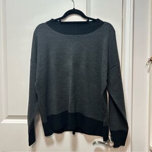French Connection Black and Gray Knit Top